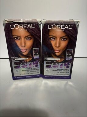 L'Oréal Paris Feria V28 Deep Violet Brown High-Intensity Hair Colour-Bundle of 2